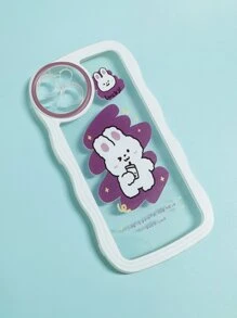 Ốp điện thoại trong suốt in hình thỏ hoạt hình, phiên bản quốc tế, không phải phiên bản nội địa. - Màu tím - Xem 3