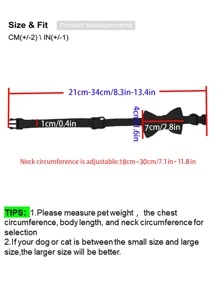 1pc Bow Decor Pet Collar - Burgundy - View 4