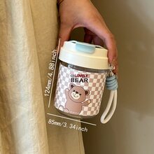 VANLFY Cartoon Bear Pattern Water Bottle - Pink - View 2