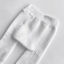 1 quần tất mùa đông dày dặn có lót nhiệt cho bé gái, quần legging đơn giản cho bé mới biết đi - trắng - Xem 2