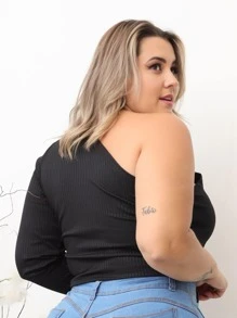 Plus Size T-shirts - màu đen - Xem 2