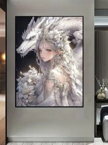 Conjunto de pintura com diamante, diamante redondo, sem moldura