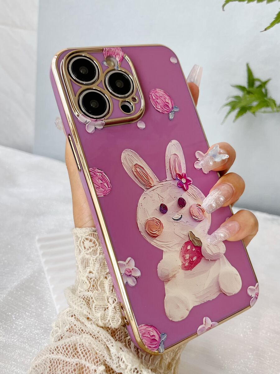 Carcasă de telefon cu iepure de desene animate - Violet - Vizualizare 1