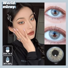 2 lentes de contacto de color azul y aspecto natural con el mismo diámetro para miopía Lentes de contacto - Gris - Ver 5