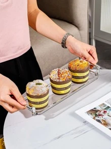 1 件带手柄的食品托盘圣诞礼物 - 銀色 - 查看 5