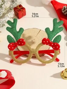 1入組聖誕馴鹿裝飾用品個人電腦邊框眼鏡,偉大適用於聖誕晚會服飾和禮品