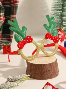 1入組聖誕馴鹿裝飾用品個人電腦邊框眼鏡,偉大適用於聖誕晚會服飾和禮品
