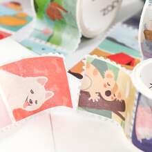 2pcs/set Creative Animal & Plant Decorative Sticker Washi Tape, Random Colors - Multicolor - View 9