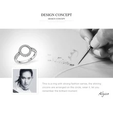 WOSTU 1 pieza 100% Genuino Anillo de Plata de Ley 925 con 2 Colores Zirconia Cúbica Redonda Transparente Eterna para Mujeres, Joyería de Plata Auténtica SCR112