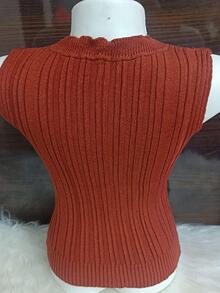 Women Knit Tops - Rỉ Nâu - Xem 3