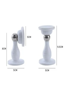 White Punch-free Door Stopper, Bedroom & Bathroom Door Wall Protector, Strong Magnetic Door Catcher, Non-disturbing Door Holder, Easy Install & No Drilling - White - View 3