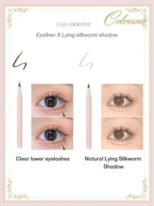 COLORROSE 超细液体眼线笔、眼线笔、下睫毛笔、卧蚕阴影笔、颜色浓烈、墨水流动顺畅、快干、防水防汗、自然深棕色、600mg - 03自然深棕 - 查看 5