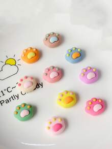 10pcs Random Mixed Resin Claw Ear Studs Hair Accessories Diy Pendant Stationery Mobile Phone Case Keychain Shoes Charms Fridge Stickers (without Magnet) Jewelry Stickers Material With Double-sided Tapes - Multicolor - View 4