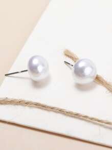 12 cặp Nửa vong Trắng Ngọc trai Giả Bông tai stud Đối với phụ nữ , Qủa tặng - Nhiều màu - Xem 5