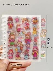 170入組啞面日記紙貼紙,預裁剪彈頭筆記用品