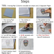 Iy熱壓貼紙補丁,適用於t恤和衣物,之美花紋熱轉印 T恤補丁 (ac-04-02) - 彩色 - 查看 5