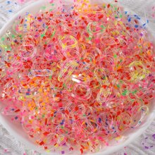 500Pcs Girls Colorful Mini Disposable Rubber Band Hair Ties Suitable For Daily Use - Multicolor - View 2