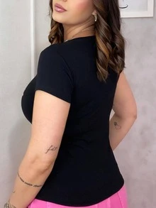 Women T-Shirts - 黑色 - 查看 5