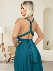 Women Dresses - Màu xanh lá cây đậm - Xem 2