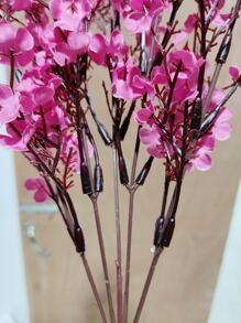 MEHELANY 4/1pc/Set 玫瑰紅人造花束，大宗塑料迷你花束，人造呼吸花星空花束，人造絲花，人造假花，適合居家室內房間裝飾、春夏派對裝飾、戶外花園、室內壁爐、門廊裝飾、婚禮、派對DIY花卉裝飾、禮物、母親節/DIY花環/婚禮背景裝飾 - 玫紅色 - 查看 6