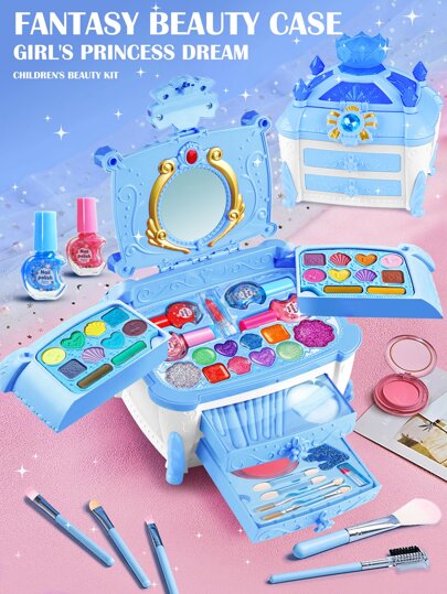 Kids Makeup Kit for Girls, Kids Play Real Washable Makeup Kit