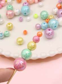 La Cuenta Espaciadora Acrílica De Cuentas Redondas De Colores Mezclados Opacos De 6/8/10/12/14 Mm Se Puede Utilizar Para Hacer Y Separar Cuentas Sueltas Para Accesorios De Collar De Pulsera