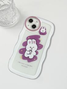 Ốp điện thoại trong suốt in hình thỏ hoạt hình, phiên bản quốc tế, không phải phiên bản nội địa. - Màu tím - Xem 2