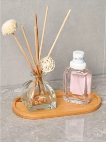 1个竹制浴室托盘，波西米亚风格多功能桌面收纳篮，适用于浴室、餐桌、厨房、卧室、办公室，多种尺寸可选，家居装饰，浴室配件，女士礼物 - 卡其色 - 查看 4