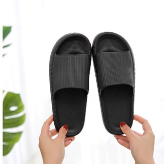 Comfortable Indoor Couple Slippers, Thick Sole Flat Sandals With Non-slip Outsole For Home, Shower And Bathroom