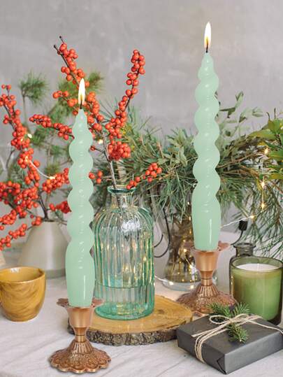 8.8 インチ スパイラルキャンドル テーパーキャンドル 無香料 ろうそく