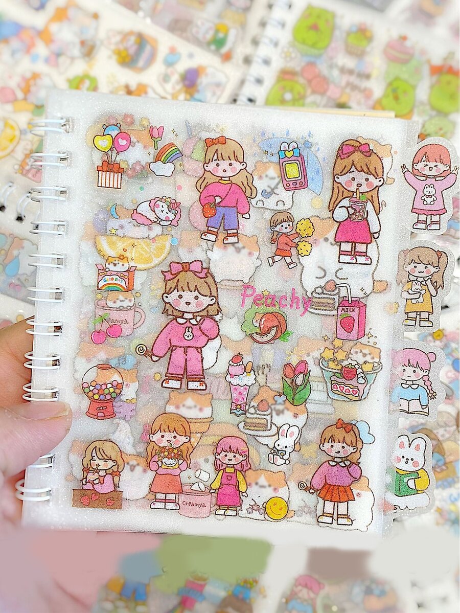 170入組啞面日記紙貼紙,預裁剪彈頭筆記用品