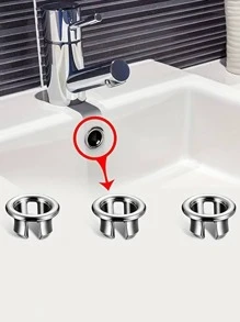 1pc Ceramic Sink Overflow Hole Decorative Cover Home Bathroom Decor Fall Decor Back To School - Silver - View 7