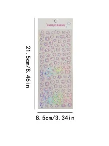 1pc Random Color Laser & Glitter Gradient Transparent Sticker Set With Butterfly, Heart, Moon And Flower Patterns For Bullet Journal, Scrapbooking Diy Decoration Back To School School Supplies - Multicolor - View 9