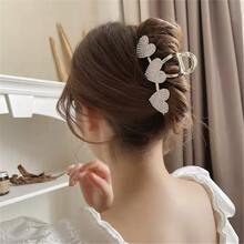 女士大号水钻爱心夹，适合女士后脑勺发髻，大号发夹头饰