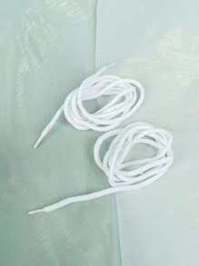 時尚極簡白色鞋帶鞋配件 - 白色 - 查看 3