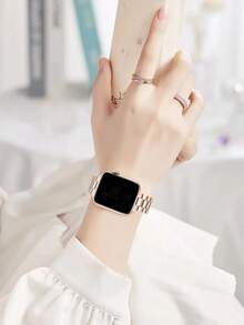 1 件男女通用玫瑰金金屬 3 帶保護殼兼容 Apple Watch 錶殼 40 毫米/41 毫米/44 毫米/45 毫米;兼容 Apple Watch Series Se/8/7/6/5/4 錶帶和錶殼組合 - 玫瑰金 - 查看 4