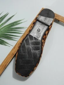 Fashionable & Comfortable Brown Leopard Print Flat Shoes - Brown - View 8