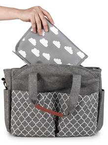 1 件防水婴儿尿布更换垫：便携式尿布更换垫，适合婴儿户外旅行 - 彩色 - 查看 3