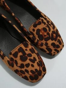 Fashionable & Comfortable Brown Leopard Print Flat Shoes - Brown - View 6