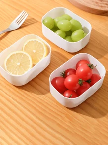 1pcs-3pcs-5pcs混合谷物分格蔬菜冰箱保鲜盒微波炉便当盒办公室零食水果PP分隔盒厨房圣诞礼物 - 白色 - 查看 8