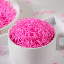 500pcs Girls' Mini Disposable Elastic Hair Ties Suitable For Daily Use - Pink - View 7