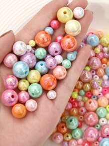 La Cuenta Espaciadora Acrílica De Cuentas Redondas De Colores Mezclados Opacos De 6/8/10/12/14 Mm Se Puede Utilizar Para Hacer Y Separar Cuentas Sueltas Para Accesorios De Collar De Pulsera