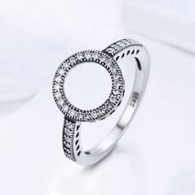 WOSTU 1 pieza 100% Genuino Anillo de Plata de Ley 925 con 2 Colores Zirconia Cúbica Redonda Transparente Eterna para Mujeres, Joyería de Plata Auténtica SCR112