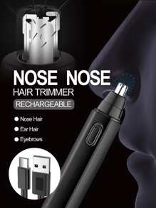 1只可充電式電動鼻毛修剪器,男女適用攜帶式刮鬍刀夾