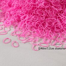 500pcs Girls' Mini Disposable Elastic Hair Ties Suitable For Daily Use - Pink - View 4
