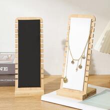 1pc Bamboo & Wood Jewelry Display Stand For Necklaces, Bracelets, Pendants, Ideal For Live Streaming Room, Jewelry Counter, Dressing Table Decoration - Black - View 3