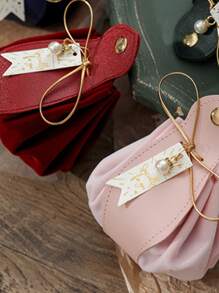 Caja De Dulces De Bodas, Bolso Portátil Para Dulces, Bolsita De Terciopelo Para Dulces, Caja De Regalo De Bodas, Bolsa De Regalo Con Cordón - Multicolor - Ver 4