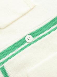 Balabala 男大童閃電圖案條紋邊前排扣開襟衫 - 米色 - 查看 6