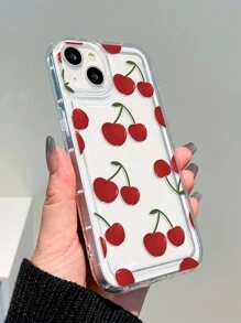 樱桃图案防震透明防摔 TPU 手机壳适用于 iPhone 16/16 Pro/16 Plus/16 Pro Max/15/14/13/12/11/XR/7G - 彩色 - 查看 3