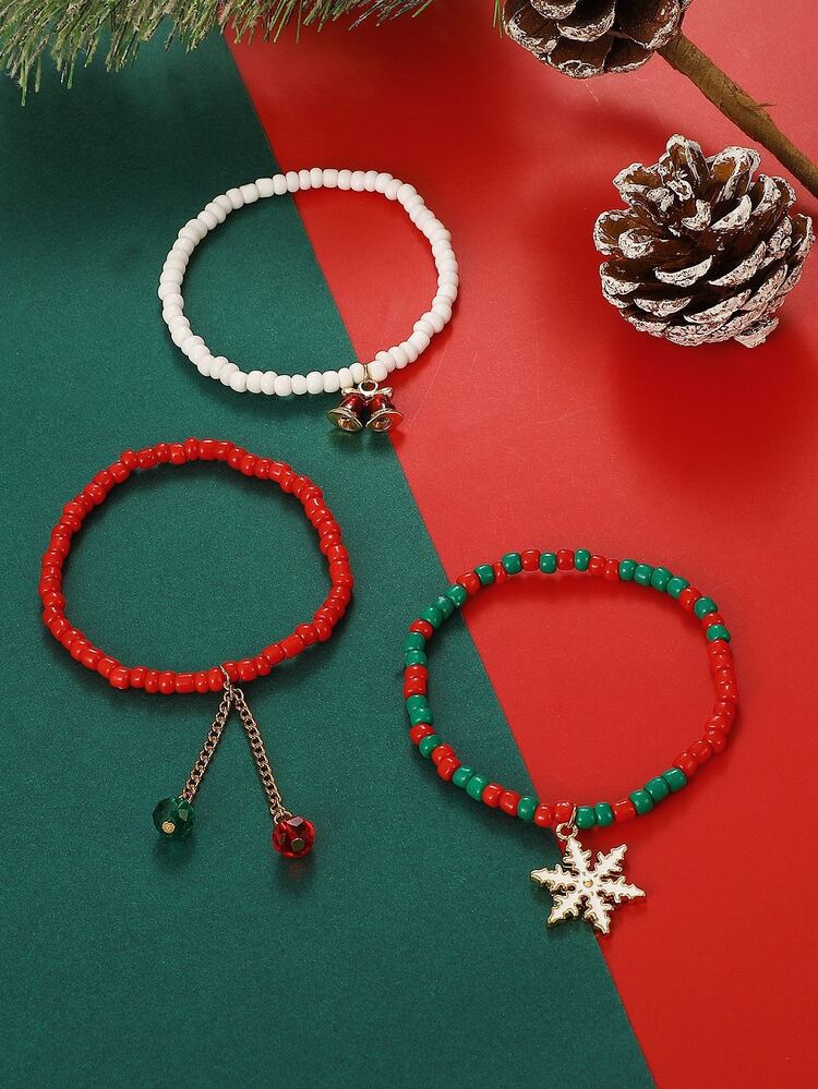 Set di braccialetti di perle impilabili da donna, 6